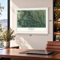 Crisman, Colorado map, 18 x 24 inch print in a white frame in a home office