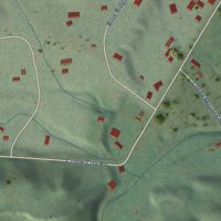 Second close-up of the map of Crook City, South Dakota print showing more streets and buildings