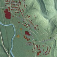 Second close-up of the map of Crooksville, Ohio print showing more streets and buildings