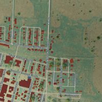 Second close-up of the map of Crosby, North Dakota print showing more streets and buildings