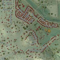 Second close-up of the map of Cross Mountain, Texas print showing more streets and buildings
