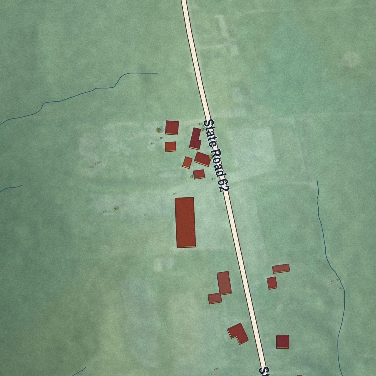 Second close-up of the map of Cross Plains, Indiana print showing more streets and buildings