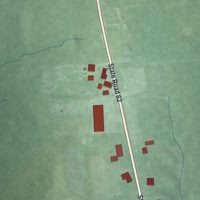 Second close-up of the map of Cross Plains, Indiana print showing more streets and buildings