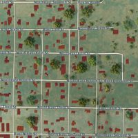 Second close-up of the map of Cross Plains, Texas print showing more streets and buildings