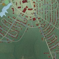 Second close-up of the map of Crossett, Arkansas print showing more streets and buildings