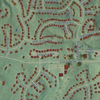 Second close-up of the map of Crosspointe, Virginia print showing more streets and buildings