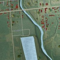 Second close-up of the map of Croswell, Michigan print showing more streets and buildings