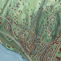 Second close-up of the map of Croton-on-Hudson, New York print showing more streets and buildings
