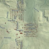 Second close-up of the map of Crouch Mesa, New Mexico print showing more streets and buildings
