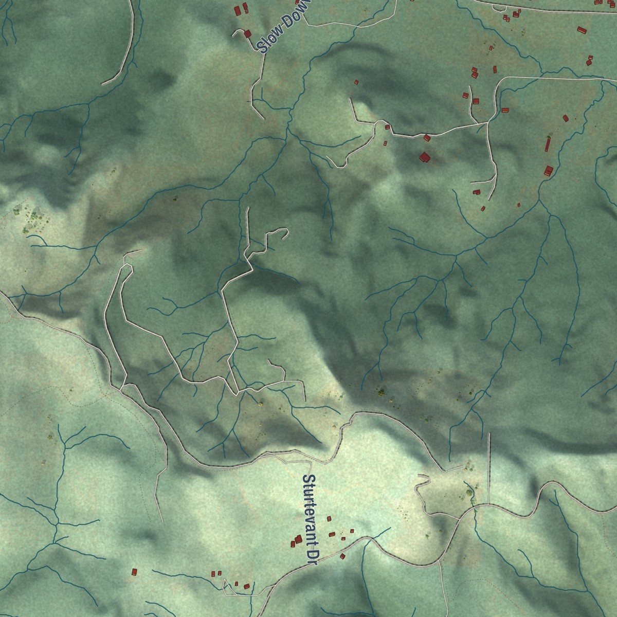 Second close-up of the map of Crow, Oregon print showing more streets and buildings