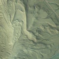 Second close-up of the map of Crowheart, Wyoming print showing more streets and buildings