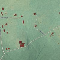 Second close-up of the map of Crown, Pennsylvania print showing more streets and buildings