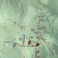 Second close-up of the map of Croyle, Pennsylvania print showing more streets and buildings