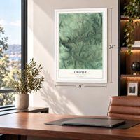Croyle, Pennsylvania map, 18 x 24 inch print in a white frame in a home office