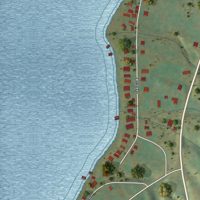 Second close-up of the map of Crystal Beach, New York print showing more streets and buildings