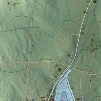 Second close-up of the map of Crystal Lake, Connecticut print showing more streets and buildings