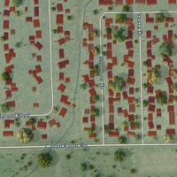 Second close-up of the map of Crystal Lawns, Illinois print showing more streets and buildings