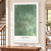 Crystal, Oceana County, Michigan map, 24 x 36 inch print in a white frame by a staircase