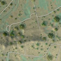 Second close-up of the map of Cuartelez, New Mexico print showing more streets and buildings