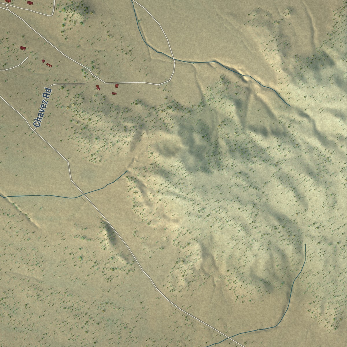 Second close-up of the map of Cubero, New Mexico print showing more streets and buildings