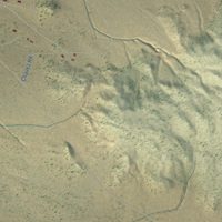 Second close-up of the map of Cubero, New Mexico print showing more streets and buildings