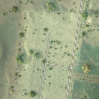 Second close-up of the map of Cuevitas, Texas print showing more streets and buildings