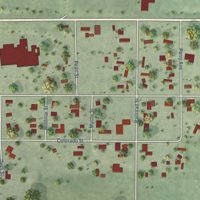 Second close-up of the map of Culbertson, Nebraska print showing more streets and buildings