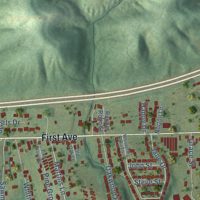 Second close-up of the map of Culloden, West Virginia print showing more streets and buildings