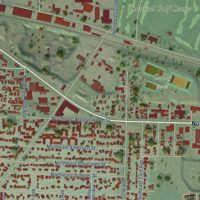Second close-up of the map of Cully, Oregon print showing more streets and buildings