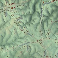 Second close-up of the map of Cumberland Heights, Tennessee print showing more streets and buildings