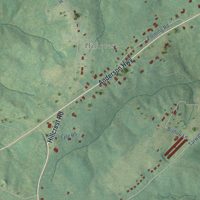 Second close-up of the map of Cumberland, Virginia print showing more streets and buildings