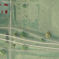 Second close-up of the map of Cunningham, Kansas print showing more streets and buildings