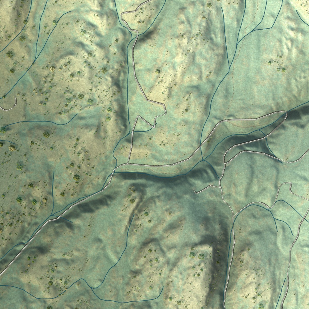 Second close-up of the map of Curlew Lake, Washington print showing more streets and buildings