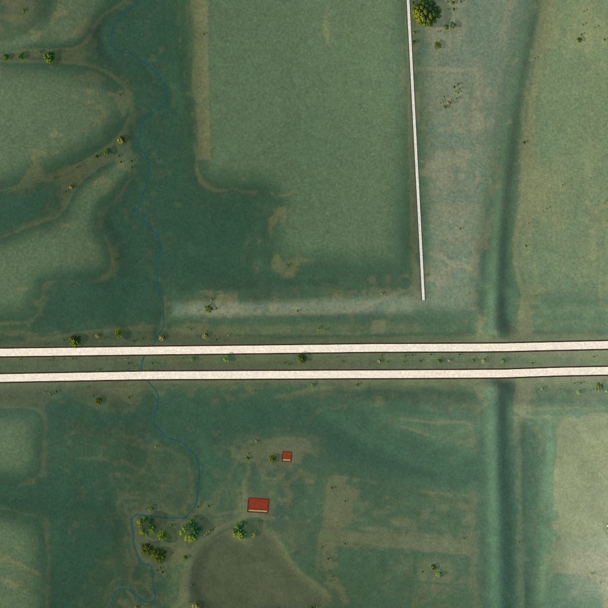 Second close-up of the map of Curran, Illinois print showing more streets and buildings