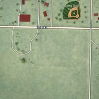 Second close-up of the map of Currie, Minnesota print showing more streets and buildings