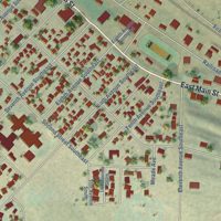 Second close-up of the map of Cut Bank, Montana print showing more streets and buildings