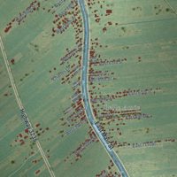Second close-up of the map of Cut Off, Louisiana print showing more streets and buildings