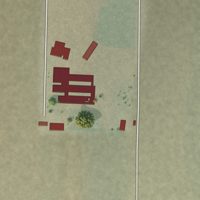 Second close-up of the map of Cuyama, California print showing more streets and buildings