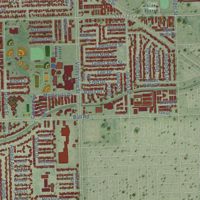 Second close-up of the map of Cypress, California print showing more streets and buildings
