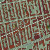 Second close-up of the map of Cypress Hills, New York print showing more streets and buildings