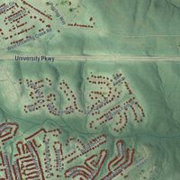 Second close-up of the map of Dacula, Georgia print showing more streets and buildings