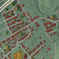 Second close-up of the map of Daguao, Puerto Rico print showing more streets and buildings