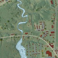 Second close-up of the map of Dahlgren, Virginia print showing more streets and buildings