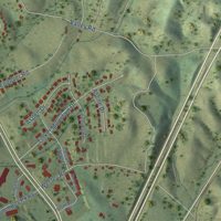 Second close-up of the map of Daleville, Virginia print showing more streets and buildings
