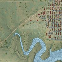 Second close-up of the map of Dalhart, Texas print showing more streets and buildings