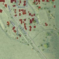 Second close-up of the map of Dalton City, Illinois print showing more streets and buildings