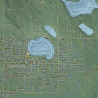 Second close-up of the map of Dalton, Michigan print showing more streets and buildings