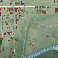 Second close-up of the map of Danbury, Wisconsin print showing more streets and buildings