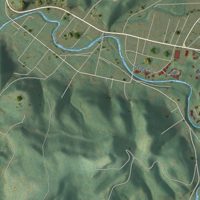 Second close-up of the map of Daniels, West Virginia print showing more streets and buildings