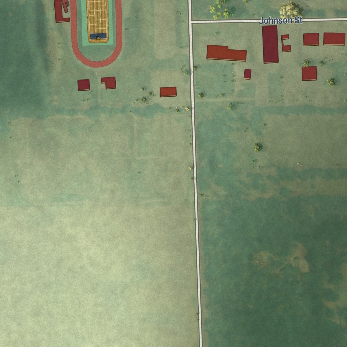 Second close-up of the map of Dansville, Michigan print showing more streets and buildings